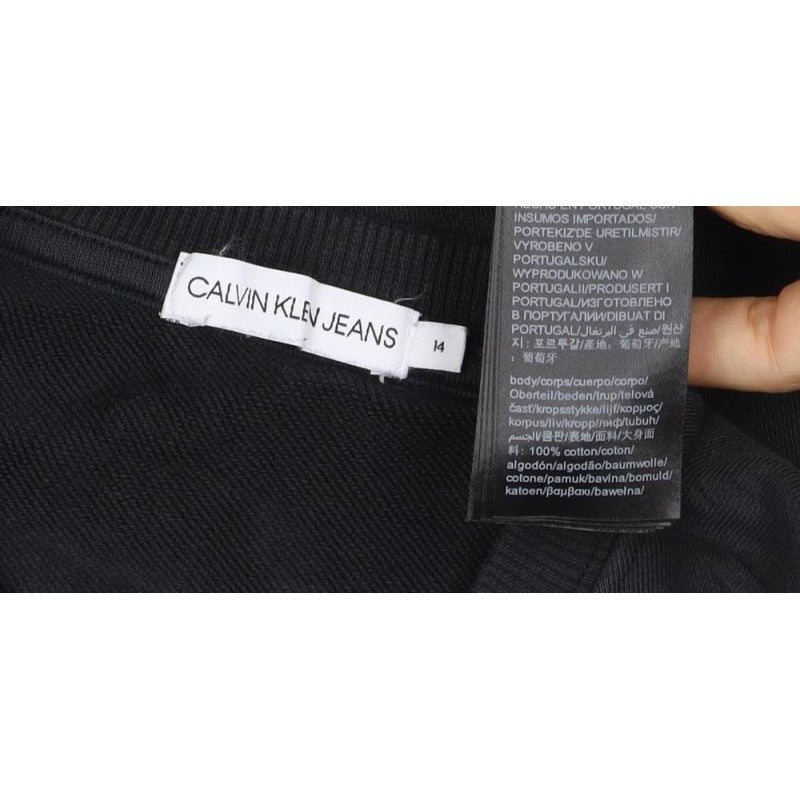 Calvin Klein Jeans Women’s Black M Logo Pullover Crew Sweatshirt