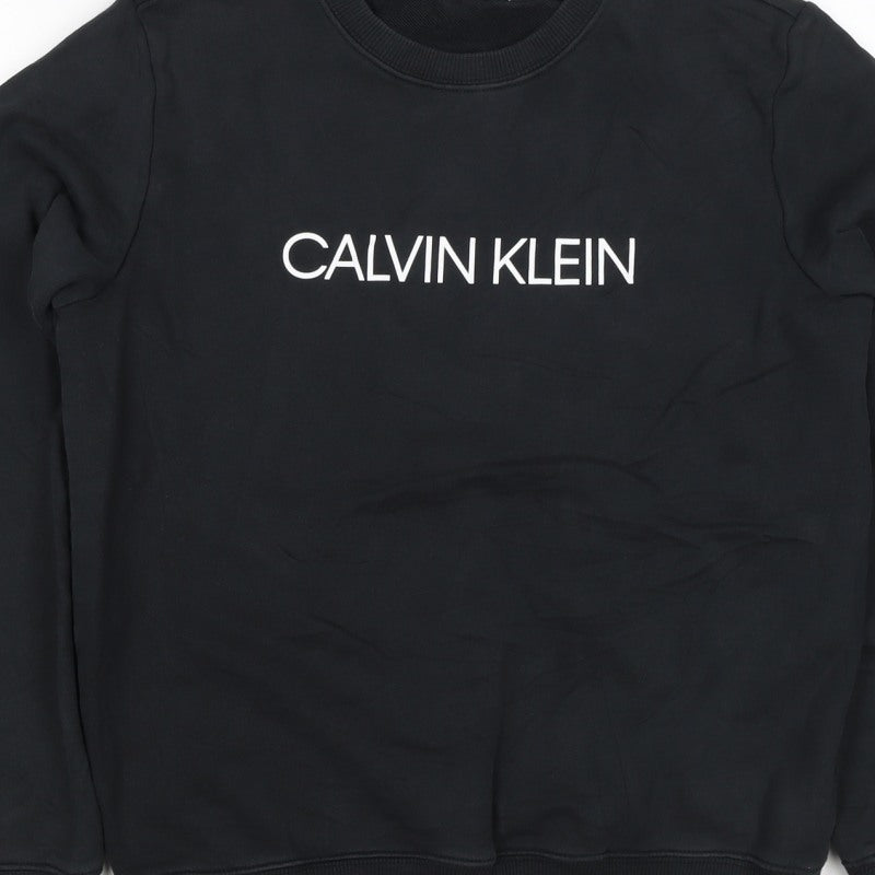 Calvin Klein Jeans Women’s Black M Logo Pullover Crew Sweatshirt