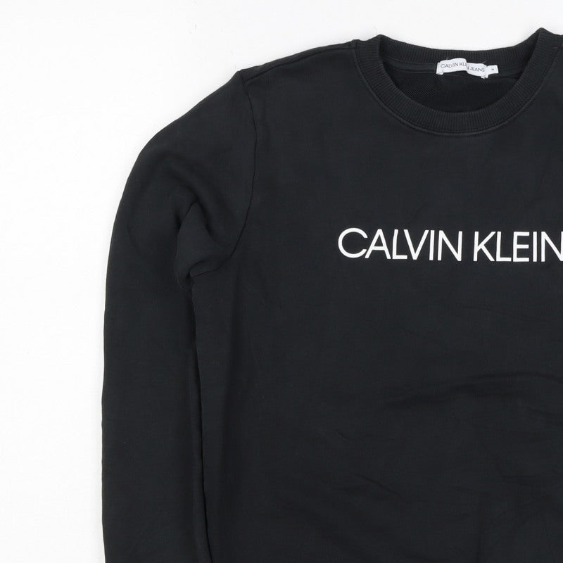 Calvin Klein Jeans Women’s Black M Logo Pullover Crew Sweatshirt