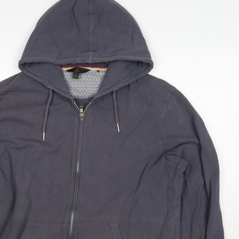 Next Men’s Blue L Full Zip Hooded Cotton Blend Hoodie