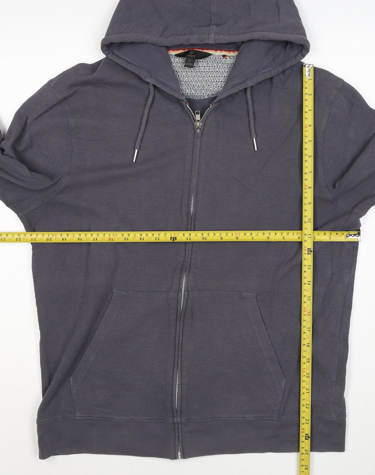 Next Men’s Blue L Full Zip Hooded Cotton Blend Hoodie