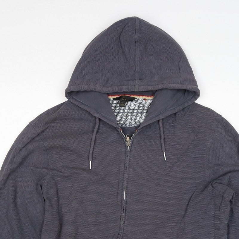 Next Men’s Blue L Full Zip Hooded Cotton Blend Hoodie
