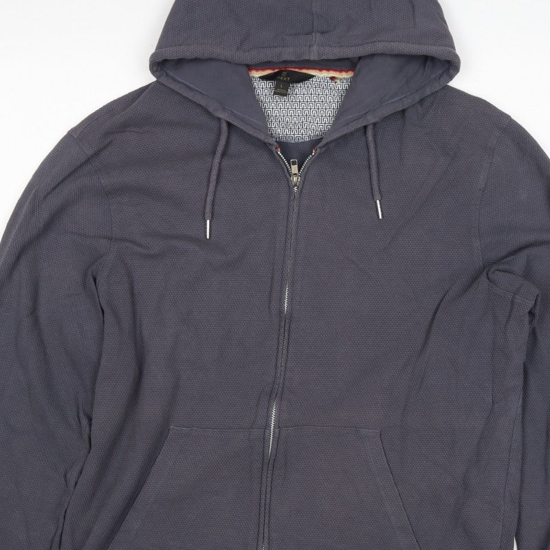 Next Men’s Blue L Full Zip Hooded Cotton Blend Hoodie