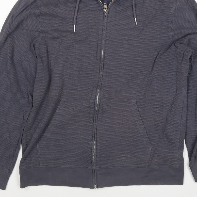 Next Men’s Blue L Full Zip Hooded Cotton Blend Hoodie