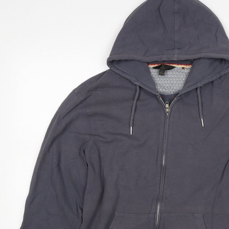Next Men’s Blue L Full Zip Hooded Cotton Blend Hoodie