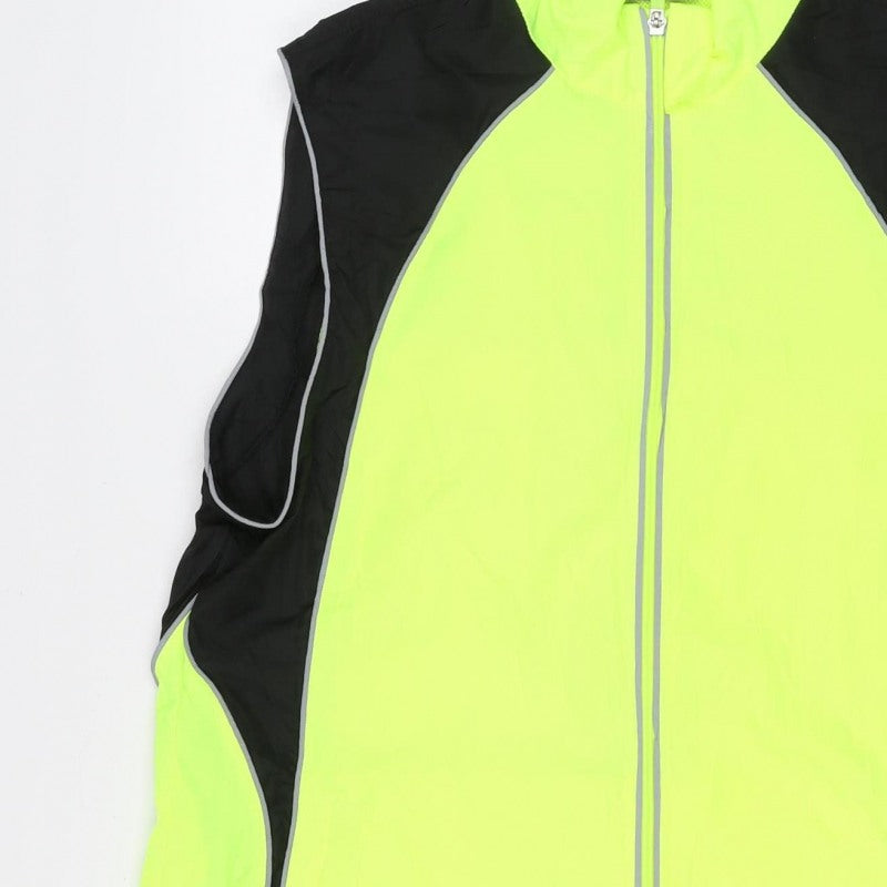 Run 365 Mens Yellow Black M Windbreaker Reflective Running Cycling Jacket