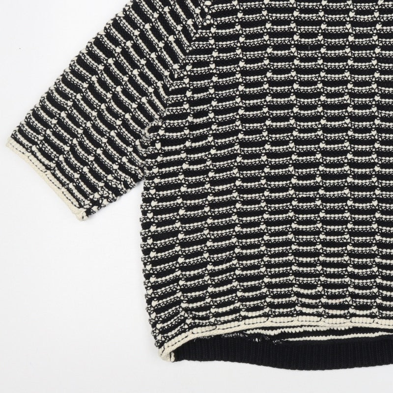 Next Women’s Black Ivory Striped Knit Pullover Jumper Size M