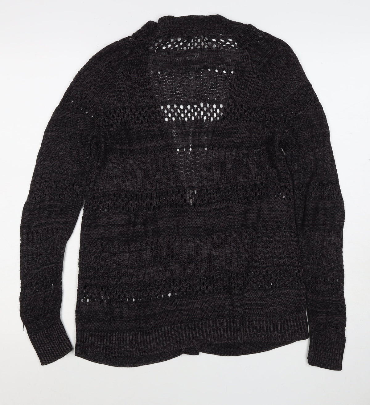 GRG Montreal Women’s Black M Open Knit V-Neck Button Cardigan
