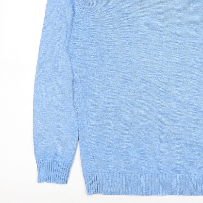 Atlantic Bay Men’s Blue Cotton Crew Neck Pullover Jumper Size S