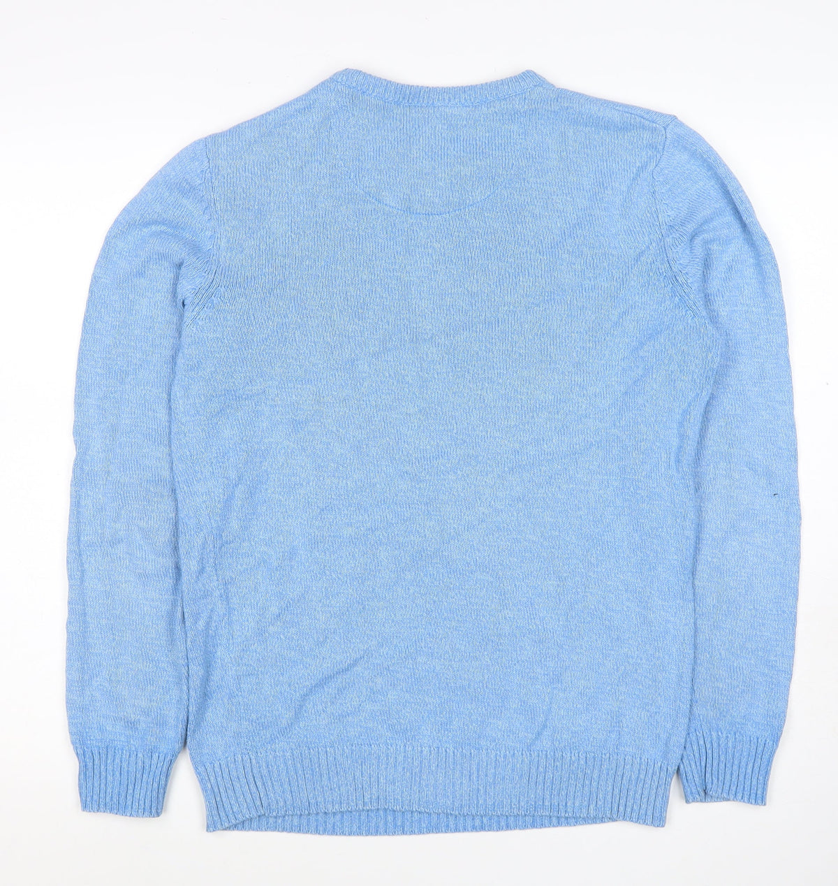 Atlantic Bay Men’s Blue Cotton Crew Neck Pullover Jumper Size S