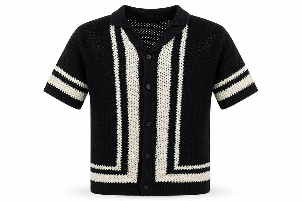 Marks and Spencer Boys Black Ivory Striped Knit Cardigan 12-13 Years
