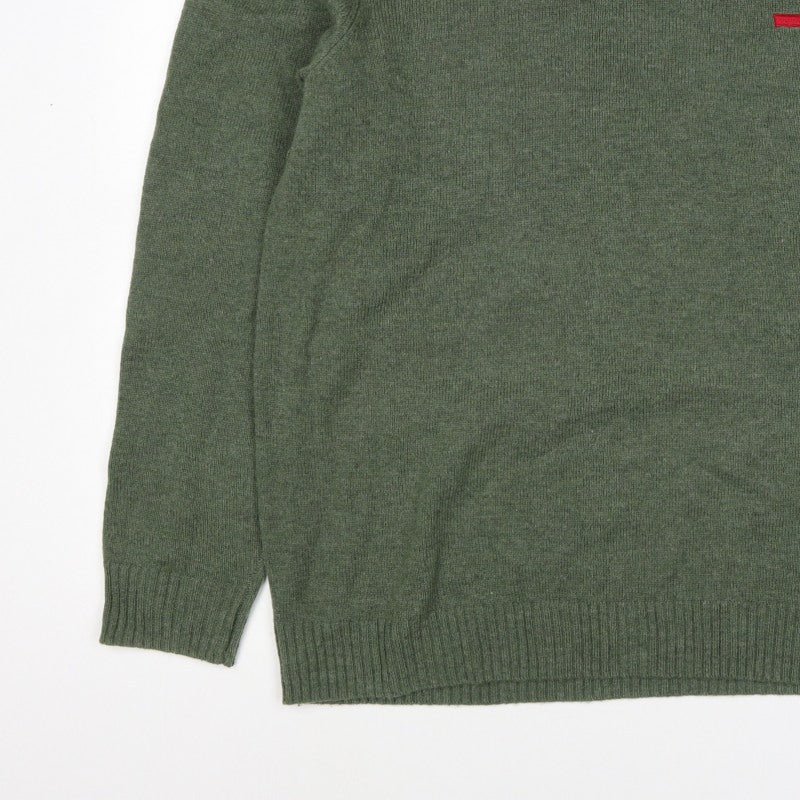 Levi's Men's Green XL Crew Neck Logo Knit Pullover Jumper