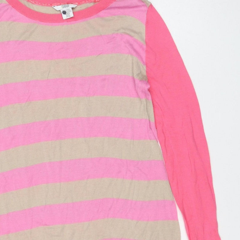 Mamas & Papas Women’s Pink Beige Striped Maternity Jumper UK 8