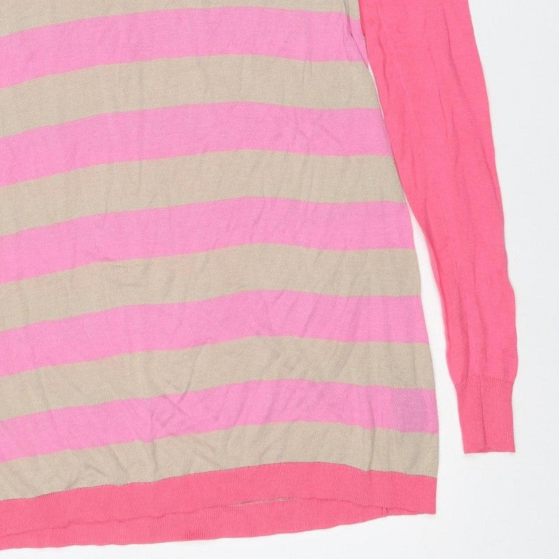 Mamas & Papas Women’s Pink Beige Striped Maternity Jumper UK 8