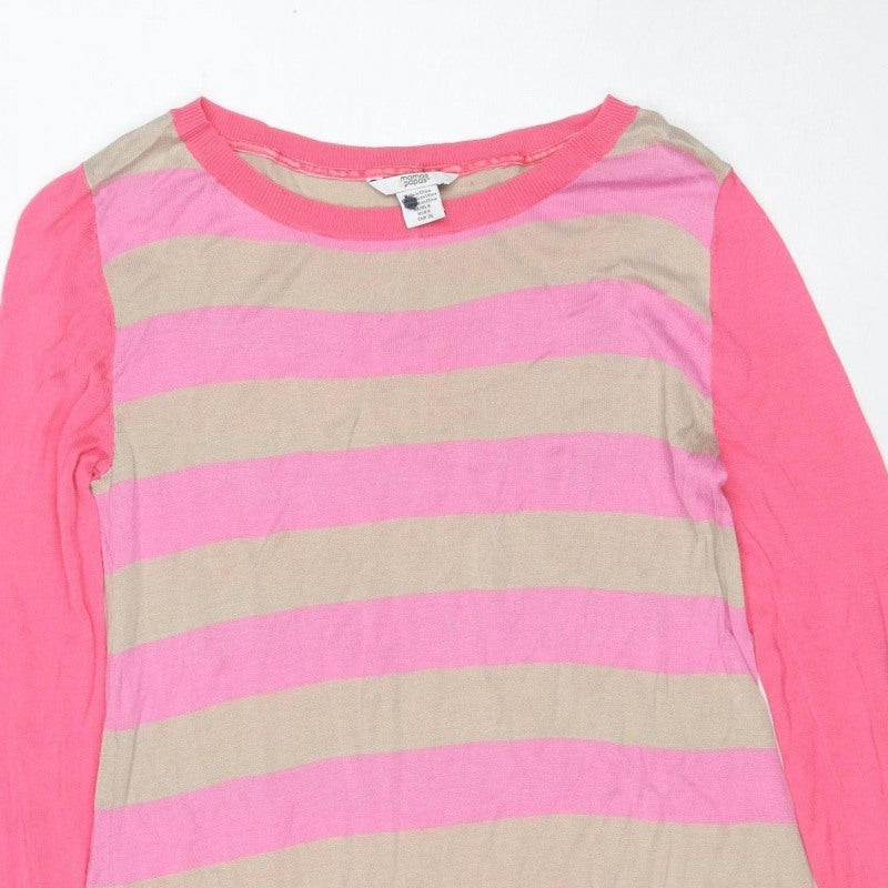 Mamas & Papas Women’s Pink Beige Striped Maternity Jumper UK 8
