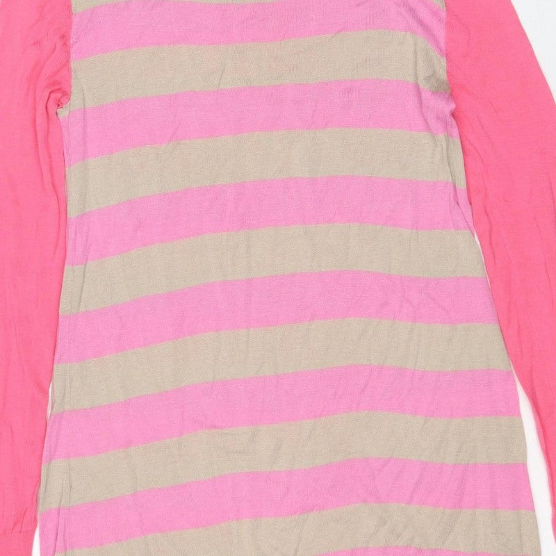 Mamas & Papas Women’s Pink Beige Striped Maternity Jumper UK 8