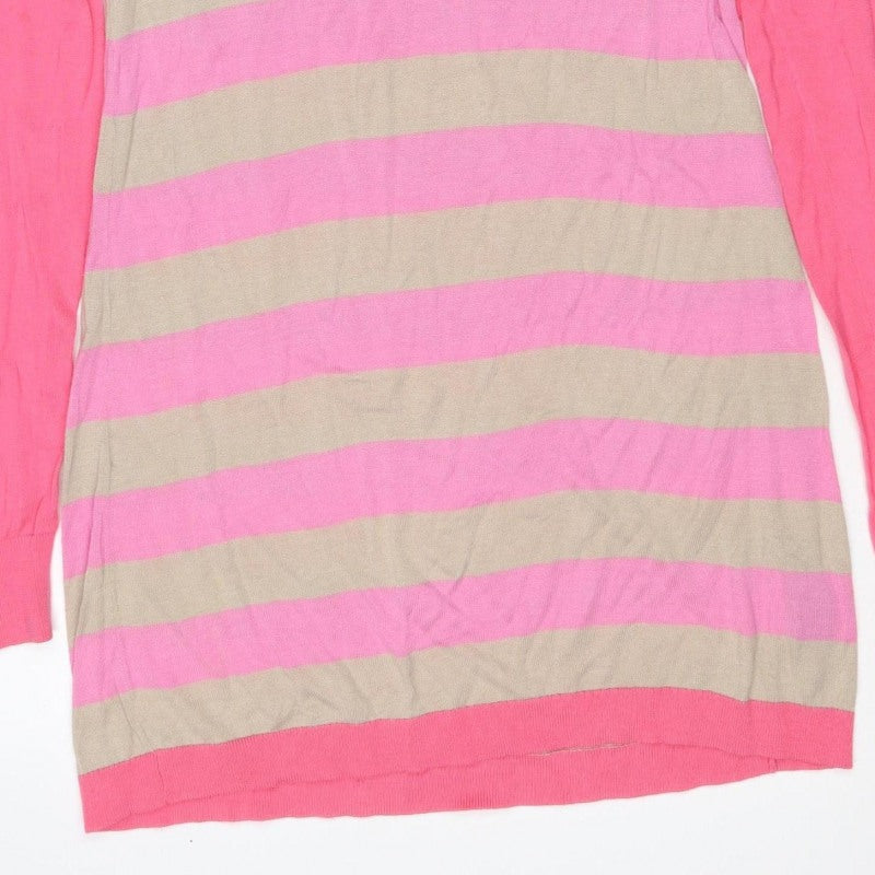 Mamas & Papas Women’s Pink Beige Striped Maternity Jumper UK 8
