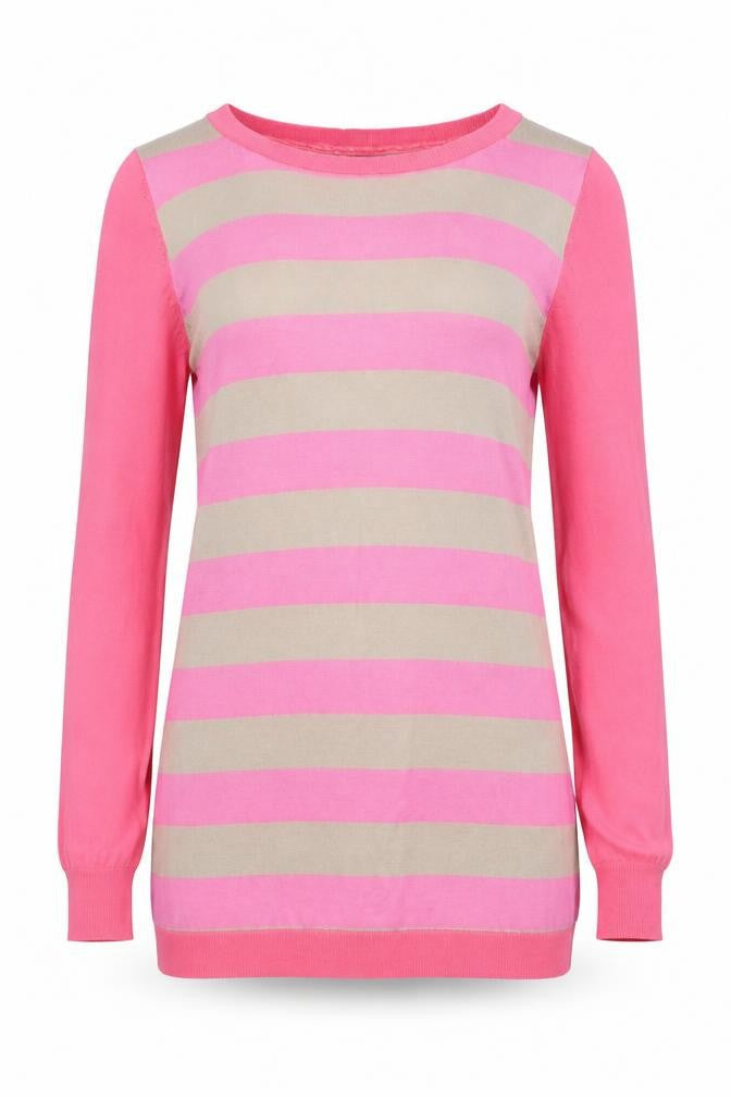 Mamas & Papas Women’s Pink Beige Striped Maternity Jumper UK 8