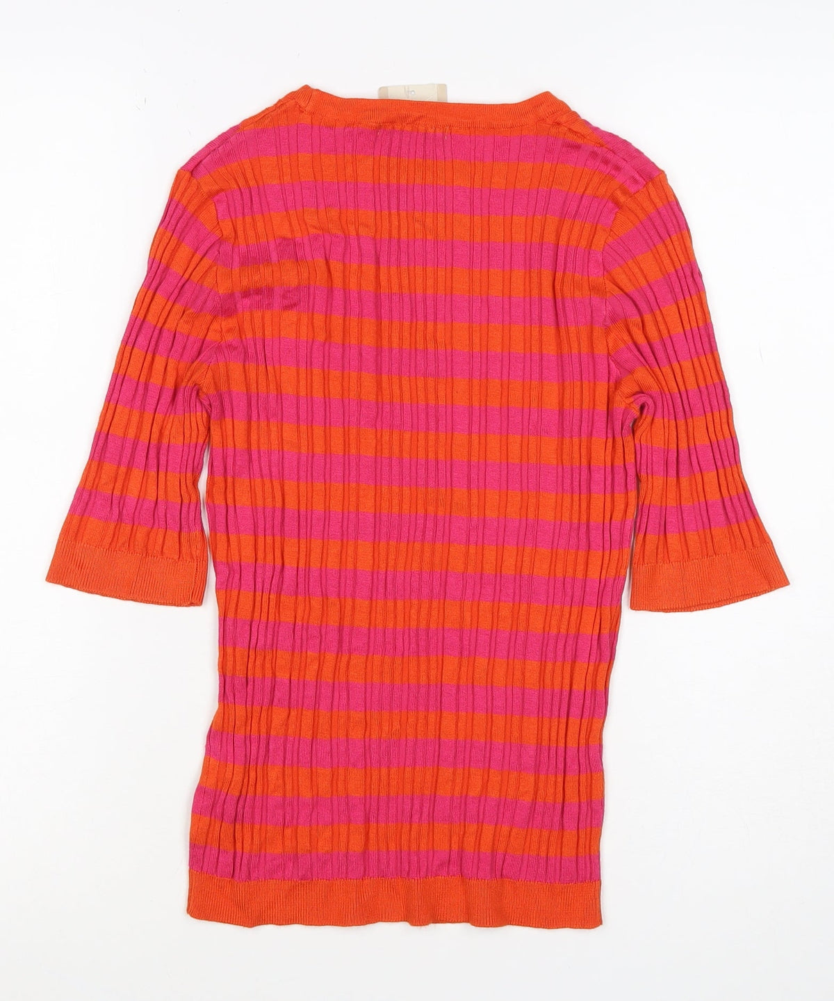 TU Women Multicoloured UK 12 Basic Ribbed Stripe Knit Top