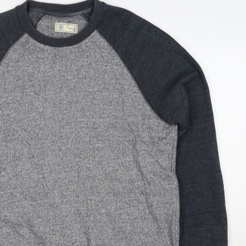 Next Men’s Grey M Pullover Crew Neck Raglan Sweatshirt
