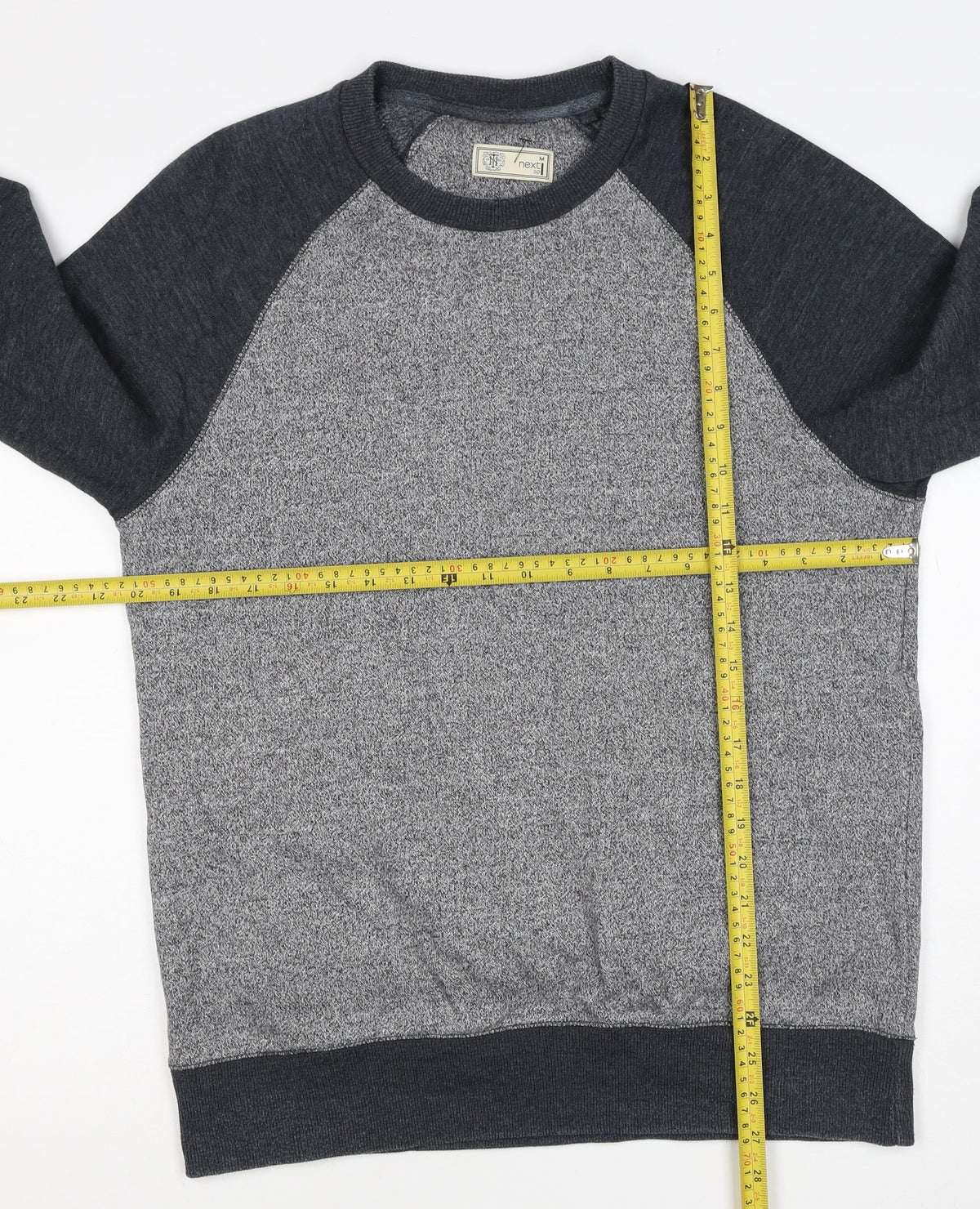 Next Men’s Grey M Pullover Crew Neck Raglan Sweatshirt