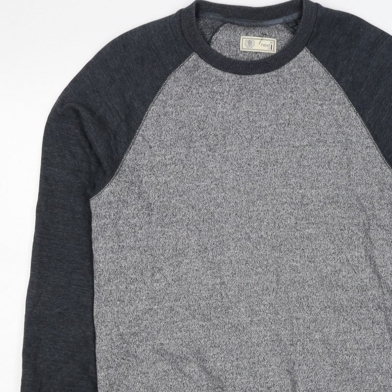 Next Men’s Grey M Pullover Crew Neck Raglan Sweatshirt