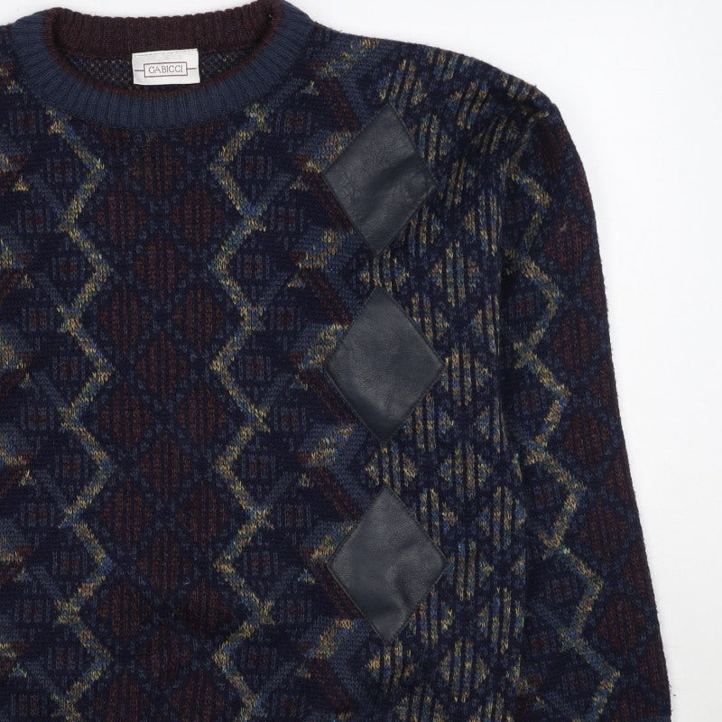 Gabicci Mens Multicoloured M Argyle Wool Blend Crew Neck Jumper