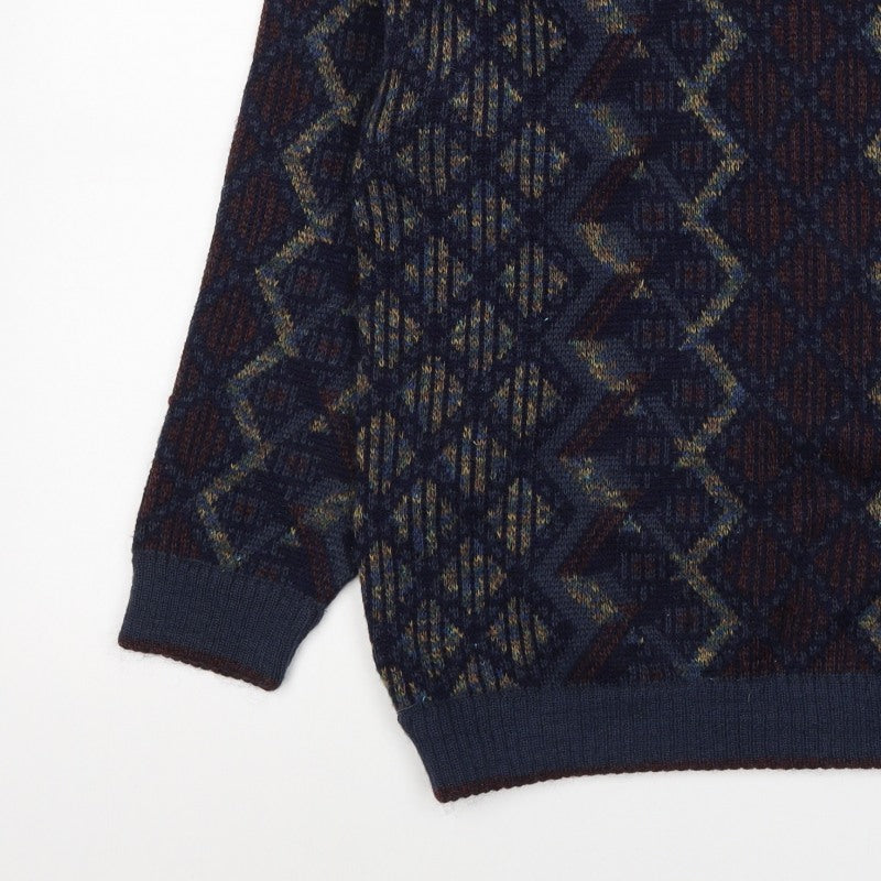 Gabicci Mens Multicoloured M Argyle Wool Blend Crew Neck Jumper