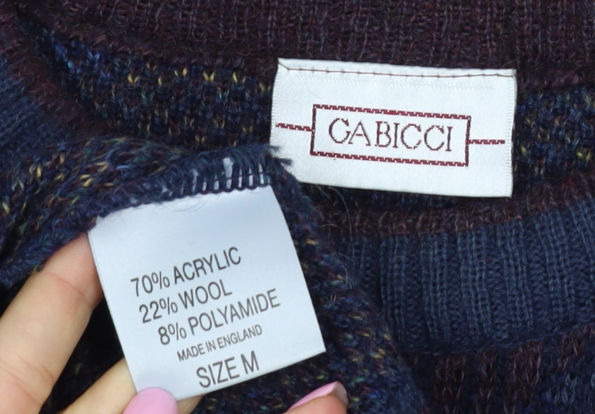 Gabicci Mens Multicoloured M Argyle Wool Blend Crew Neck Jumper