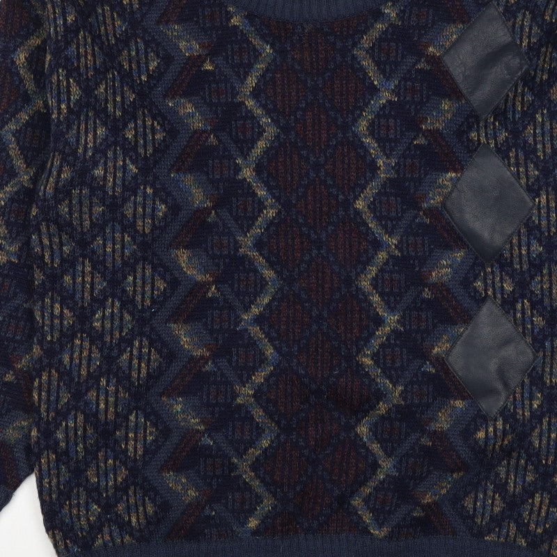 Gabicci Mens Multicoloured M Argyle Wool Blend Crew Neck Jumper