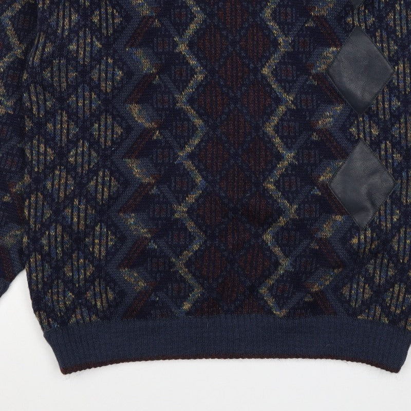 Gabicci Mens Multicoloured M Argyle Wool Blend Crew Neck Jumper