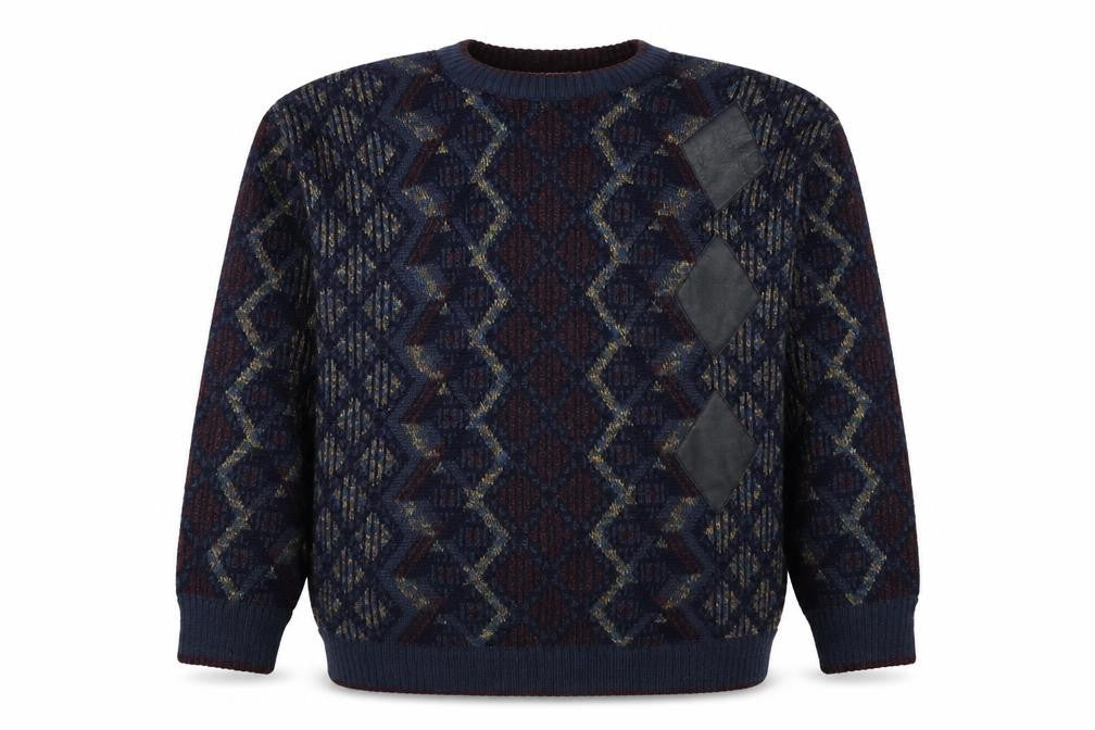 Gabicci Mens Multicoloured M Argyle Wool Blend Crew Neck Jumper