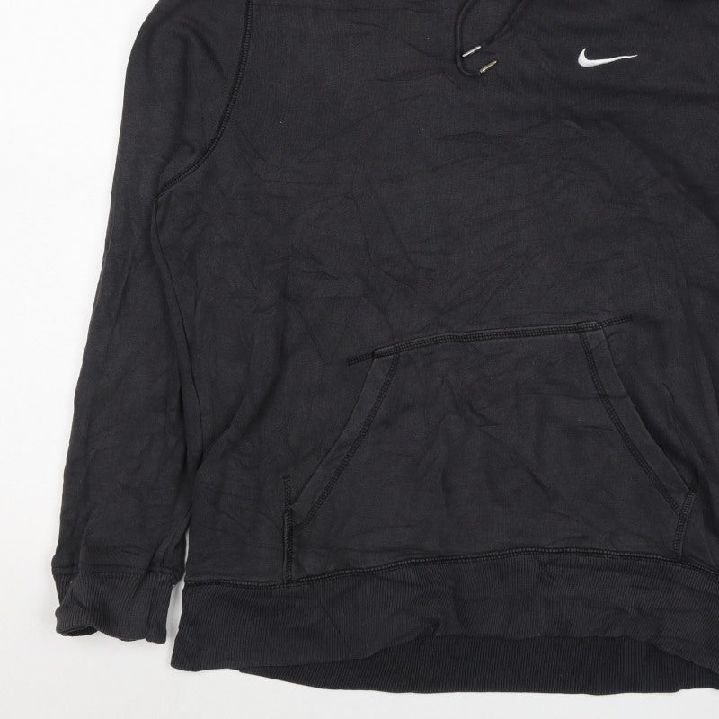 Nike Women’s Black L Pullover Hoodie Swoosh Logo Kangaroo Pocket