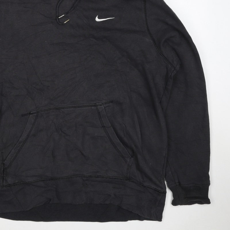 Nike Women’s Black L Pullover Hoodie Swoosh Logo Kangaroo Pocket