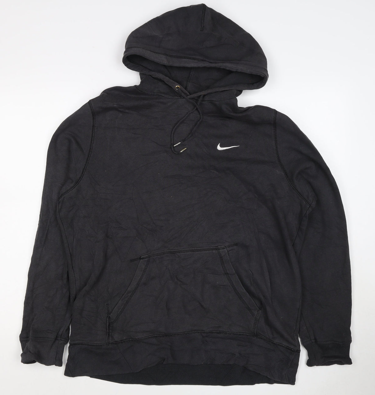 Nike Women’s Black L Pullover Hoodie Swoosh Logo Kangaroo Pocket