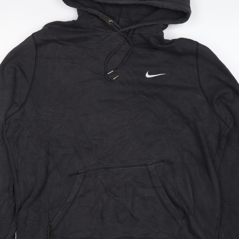 Nike Women’s Black L Pullover Hoodie Swoosh Logo Kangaroo Pocket