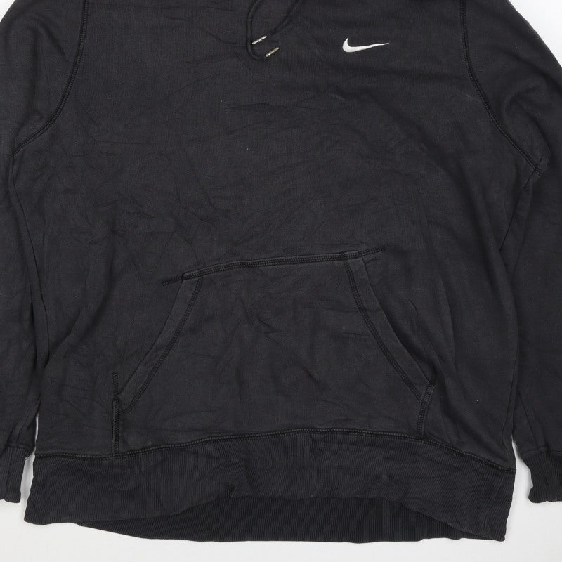 Nike Women’s Black L Pullover Hoodie Swoosh Logo Kangaroo Pocket