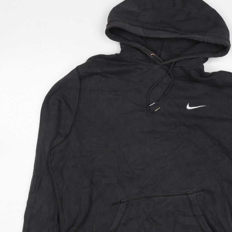Nike Women’s Black L Pullover Hoodie Swoosh Logo Kangaroo Pocket