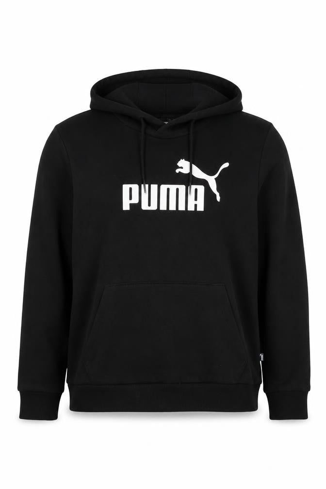 Puma Women’s Black Logo Pullover Hoodie UK 16 Hooded Cotton Blend