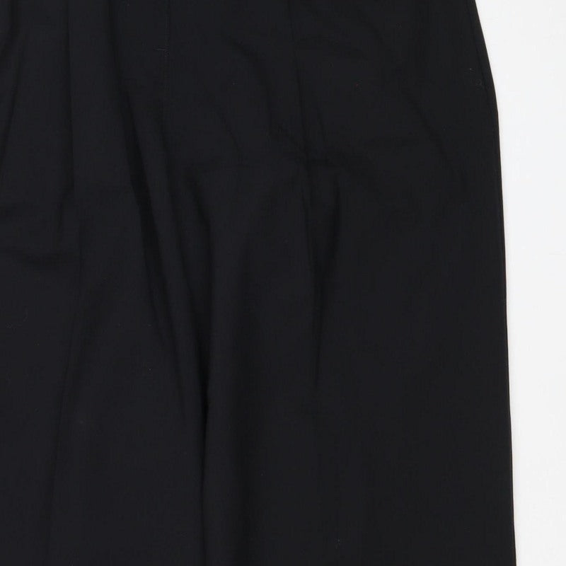 Marks and Spencer Women Black Size 12 Long Bootcut Tailored Trousers