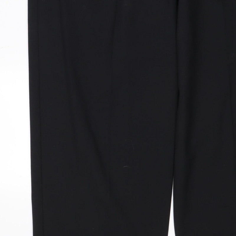 Marks and Spencer Women Black Size 12 Long Bootcut Tailored Trousers