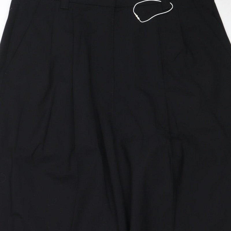 Marks and Spencer Women Black Size 12 Long Bootcut Tailored Trousers