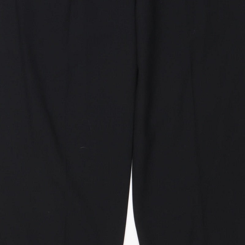Marks and Spencer Women Black Size 12 Long Bootcut Tailored Trousers