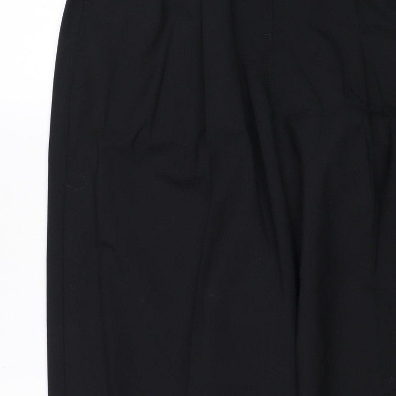 Marks and Spencer Women Black Size 12 Long Bootcut Tailored Trousers