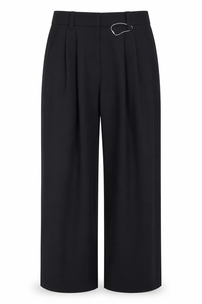 Marks and Spencer Women Black Size 12 Long Bootcut Tailored Trousers