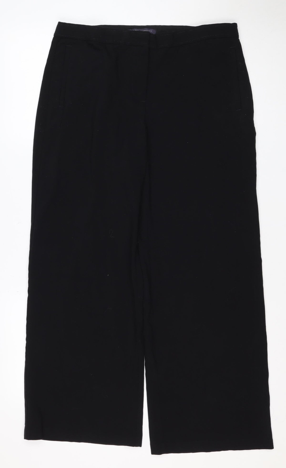 Marks & Spencer Womens Black UK 14 Short Tailored Straight Trousers