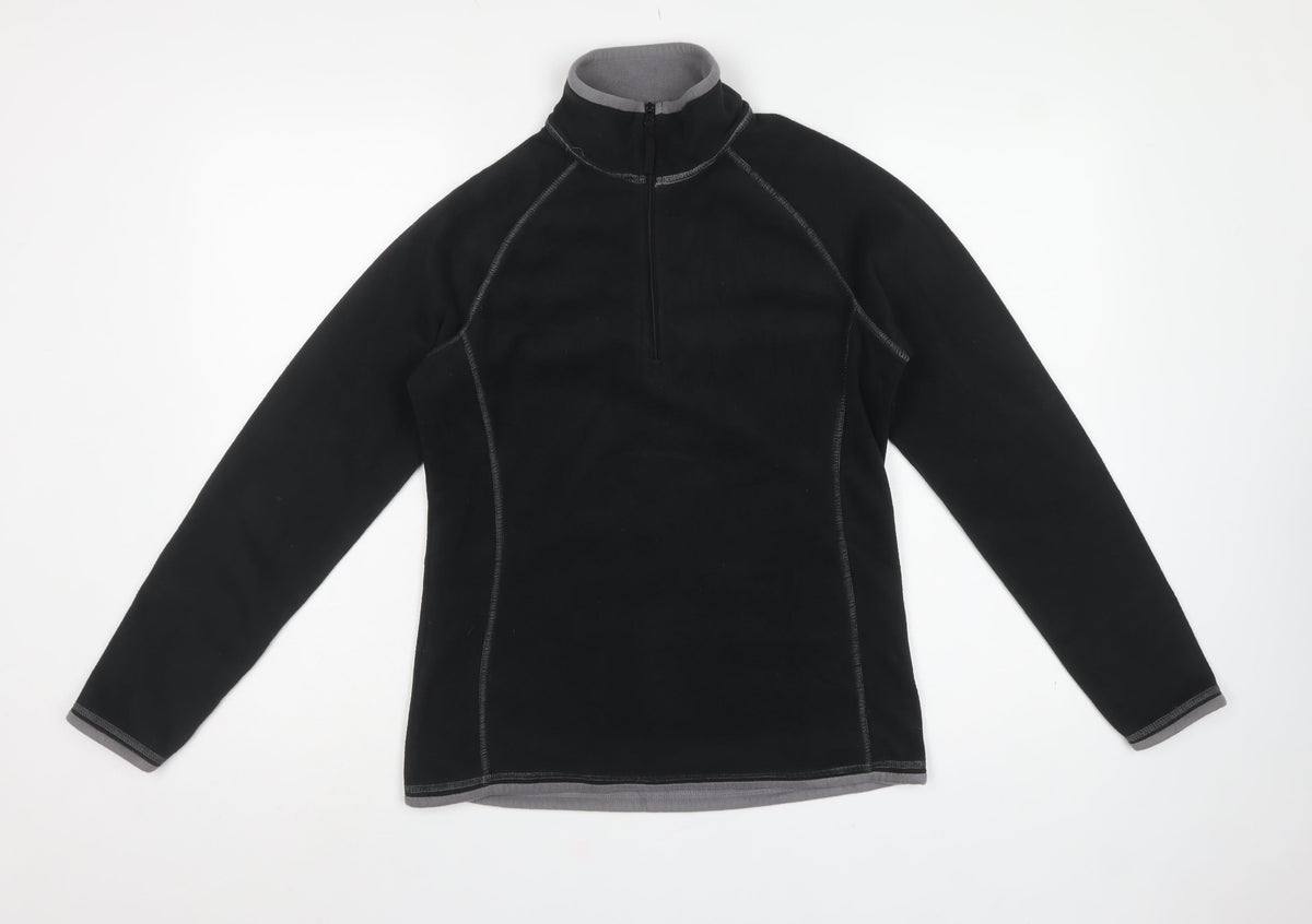 Mountain Warehouse Women’s Black Fleece 1/4 Zip Pullover Sweatshirt UK 10
