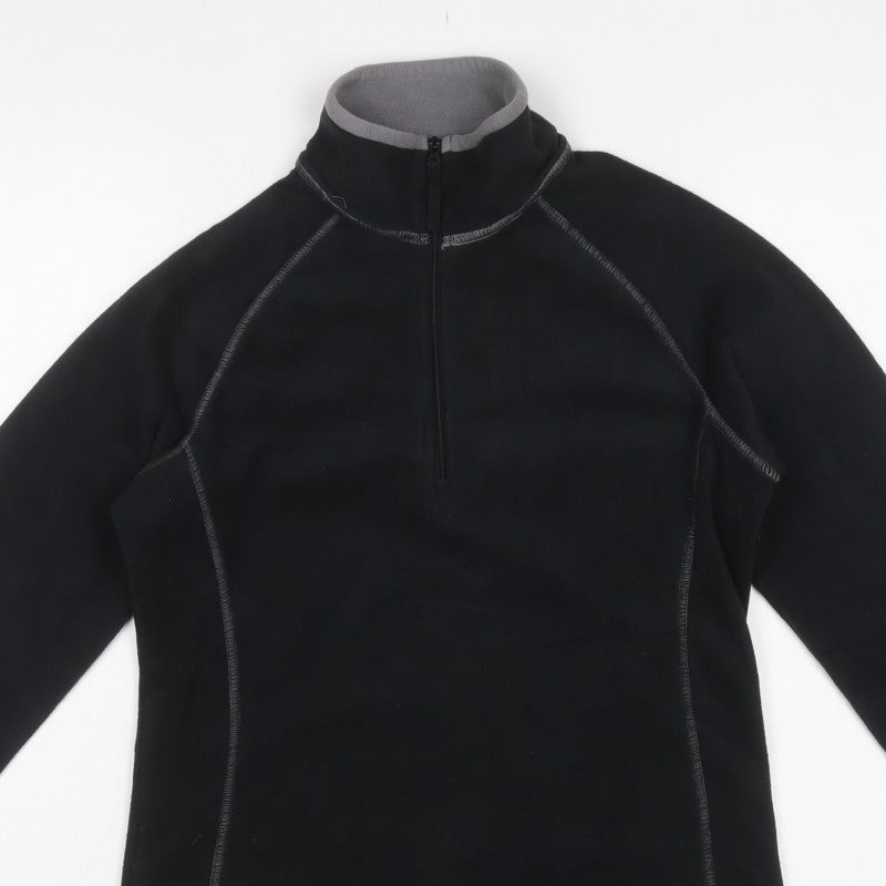 Mountain Warehouse Women’s Black Fleece 1/4 Zip Pullover Sweatshirt UK 10