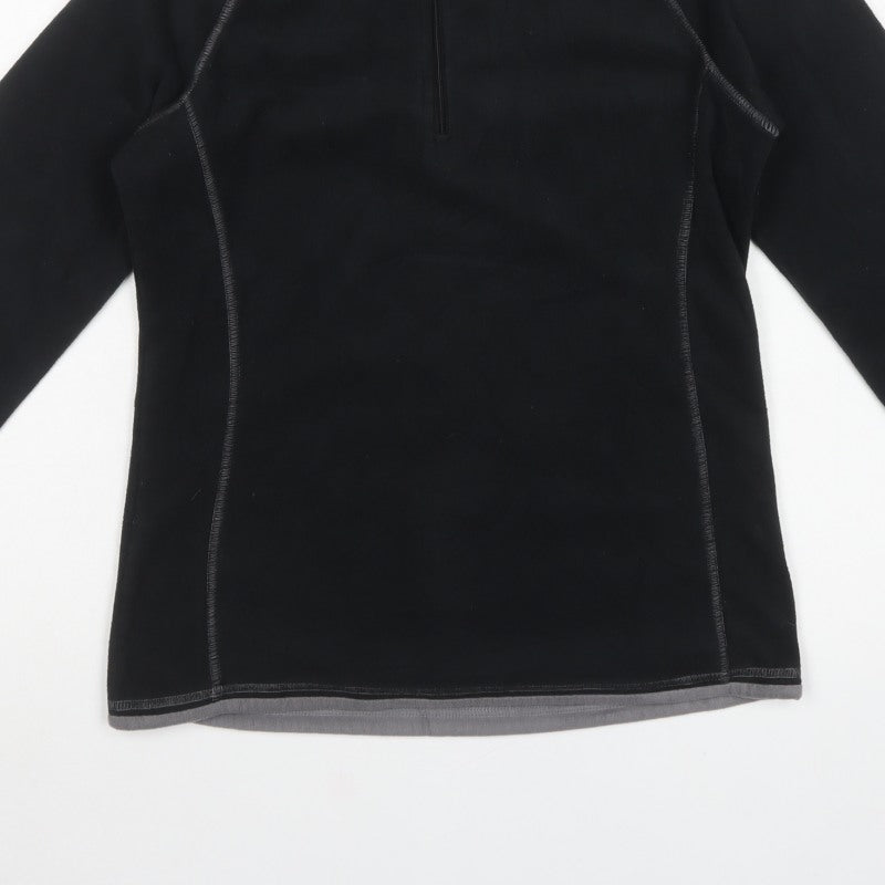 Mountain Warehouse Women’s Black Fleece 1/4 Zip Pullover Sweatshirt UK 10