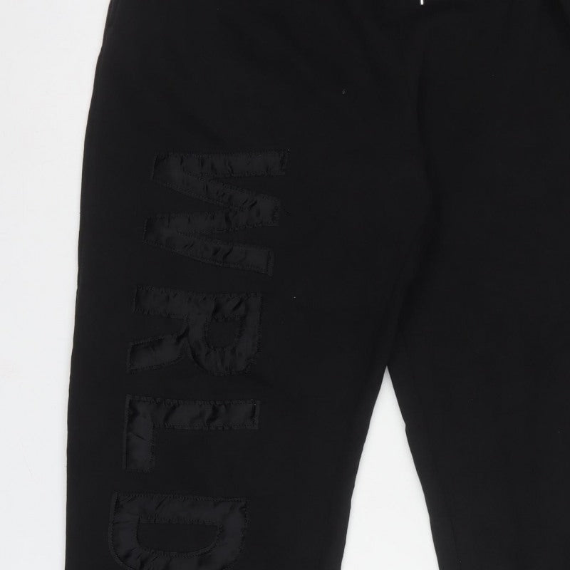 boohooMAN Men's Black XL Logo Jogger Sweatpants Elastic Waist